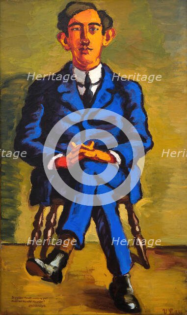 Portrait of the Poet Emil Bonnelycke, 1921. Creator: Vilhelm Lundstrom.