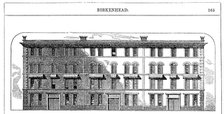 Low rental workmen's dwellings built by the Birkenhead Dock Co, c1844 (c1860). Artist: Unknown