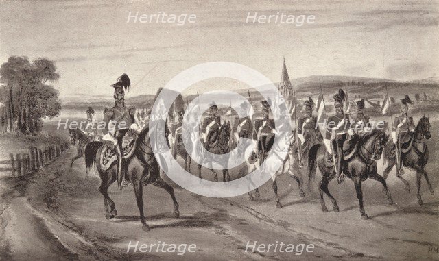 'Going to the Review (16th Lancers)', 1850 (1909). Creator: John Harris the Younger.