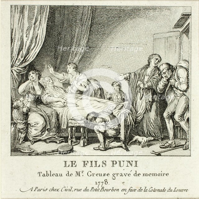 The Punished Son, 1777-78. Creator: Jean-Michel Moreau.