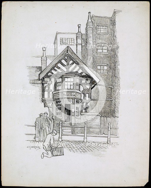 Ye Olde Rover's Return Public House, Shudehill, Manchester, 1892-1933. Artist: Charles George Harper.