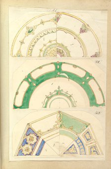 Seven Designs for Decorated Plates, 1845-55. Creator: Alfred Crowquill.
