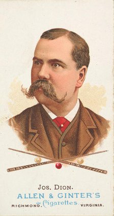 Joseph Dion, Billiard Player, from World's Champions, Series 1 (N28) for Allen & Ginter Ci..., 1887. Creator: Allen & Ginter.