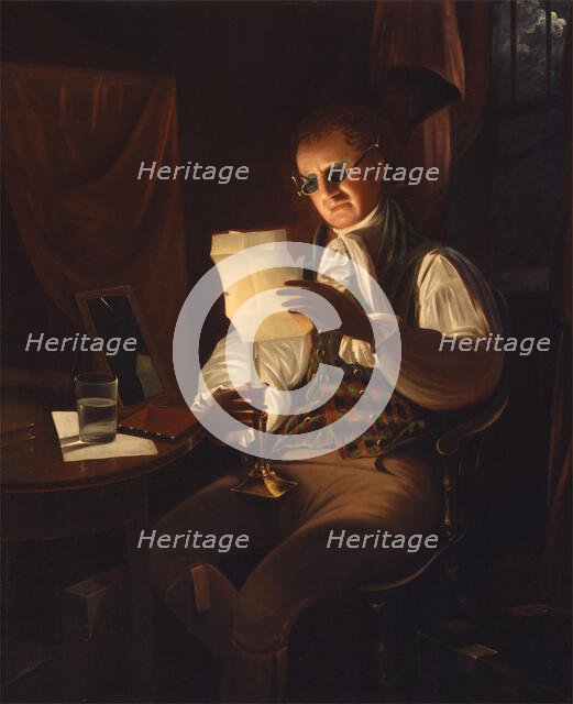 Man Reading by Candlelight, between 1805 and 1808. Creator: Rembrandt Peale.