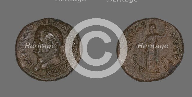 As (Coin) Portraying Emperor Vespasian, 74. Creator: Unknown.