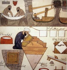 The preparation of the pulp and papermaking in the Islamic World, 19th century.