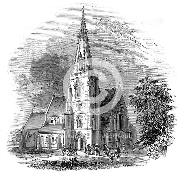 New church at Swindon, on the Great Western Railway, 1845. Creator: Unknown.