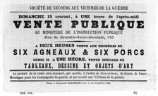 Vente Publique, from French Political posters of the Paris Commune,  May 1871. Artist: Unknown