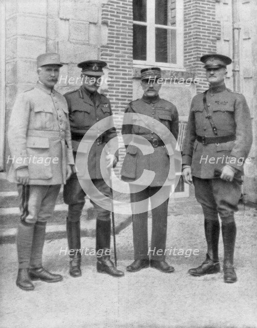 The four Allied commanders, Chateau Bombon, France, 1918. Artist: Unknown