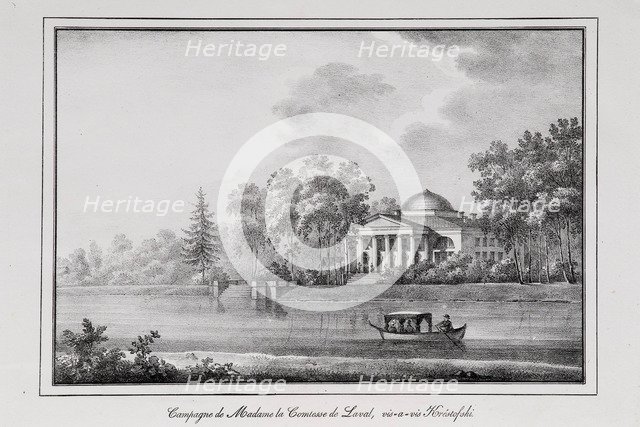 Summer House of Countess de Laval on the Aptekarsky Island (Series Views of Saint Petersburg), 1820s. Artist: Pluchart, Alexander (1777-1827)