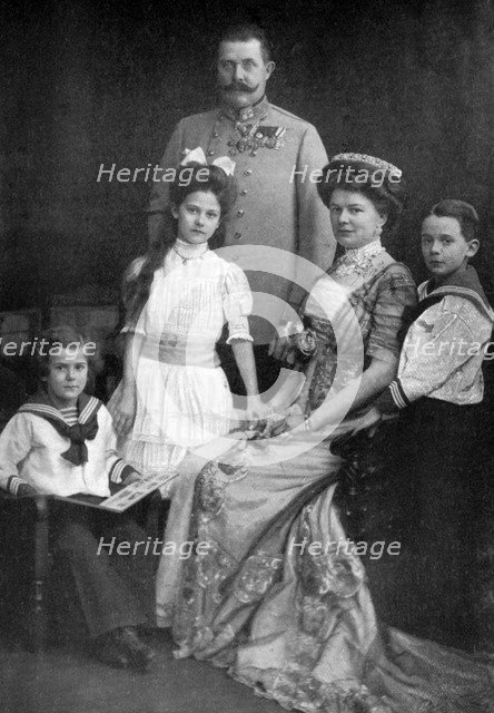 Archduke Franz Ferdinand of Austria and his family, c1910 (c1920). Artist: Unknown
