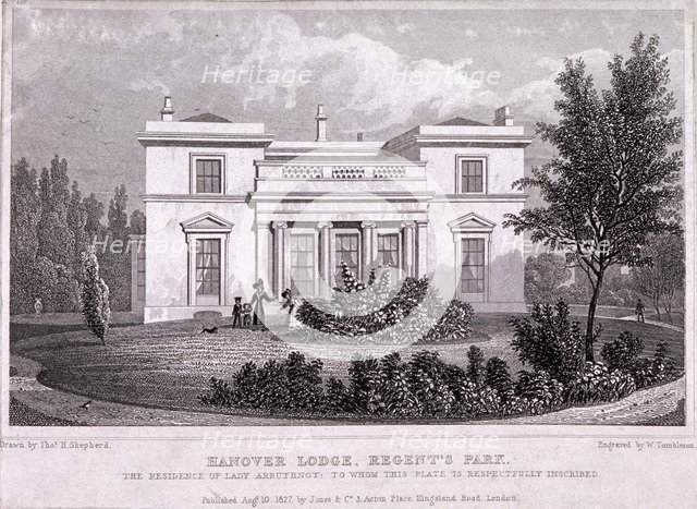 Hanover Lodge, Regent's Park, Marylebone, London, 1827. Artist: William Tombleson