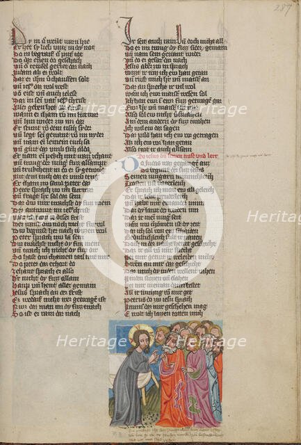 Christ Encouraging the Apostles; Weltchronik, about 1400-1410. Creator: Unknown.