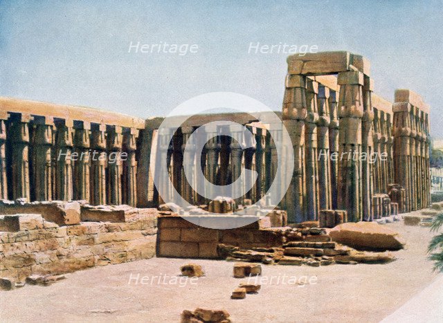 The Colonnade of Amenhotep III, Temple of Luxor, Egypt, 20th century. Artist: Unknown