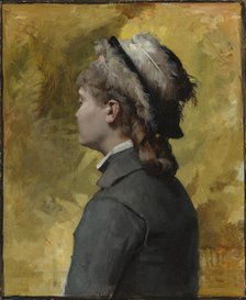 Young Woman in Grey, c1878. Creator: Albert Edelfelt.