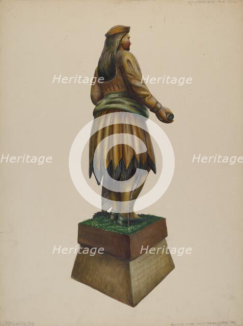 Cigar Store Indian, c. 1937. Creator: Walter Hochstrasser.