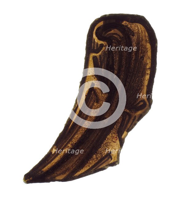 Glass Fragment, French, 12th-14th century. Creator: Unknown.