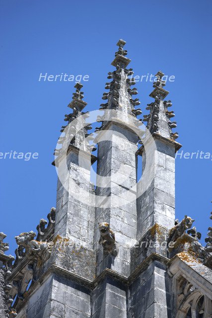 Pinnacles at the corner of the parapet, Monastery of Batalha, Batalha, Portugal, 2009. Artist: Samuel Magal