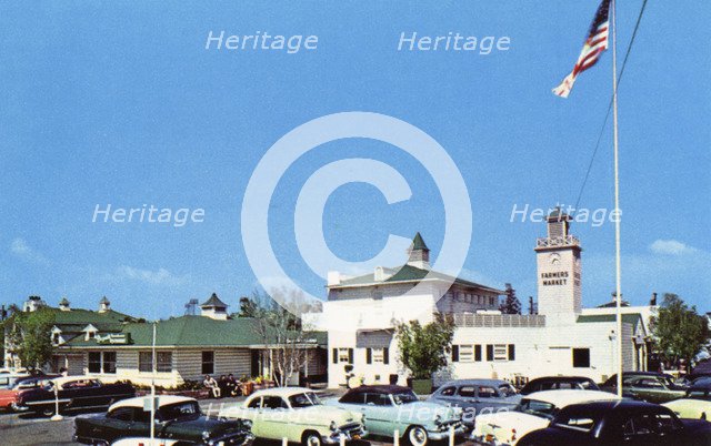 Original farmers' market, Hollywood, Los Angeles, California, USA, 1955. Artist: Unknown
