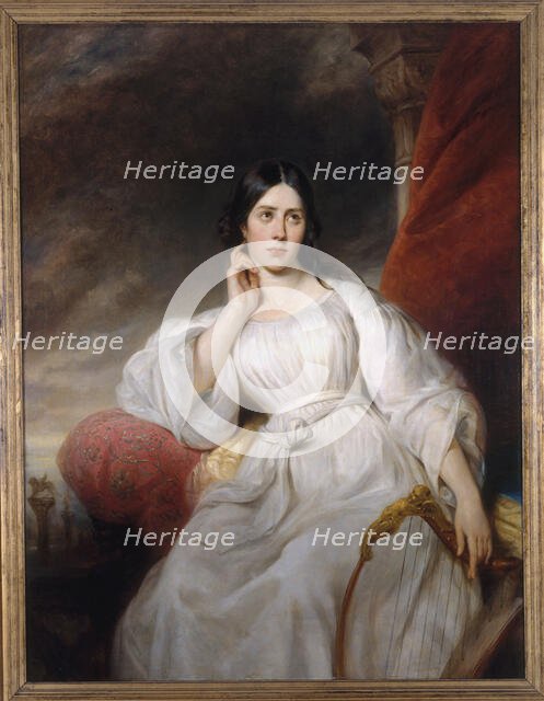 Portrait of Maria Malibran-Garcia (1808-1836), in the role of Des Démone, 1830. Creator: Henri Decaisne.