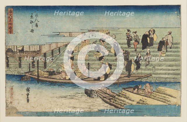 Woodblock print - River scene, 1797-1858. Artist: Ando Hiroshige.