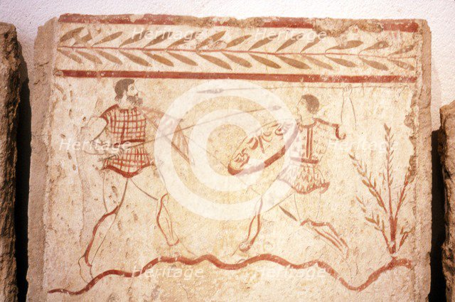 Men fighting with shields,  Paestum, c4th century BC. Artist: Unknown.