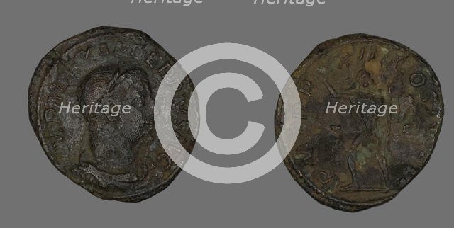 Sestertius (Coin) Portraying Emperor Severus Alexander, 233. Creator: Unknown.