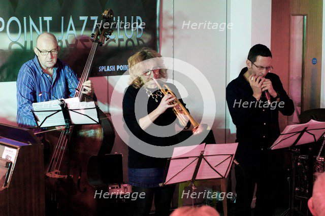 Adam Glasser, Nigel Thomas and S Richardson, Seaford Head Golf Club, Feb 2016. Artists: Brian O'Connor, Nigel Thomas.