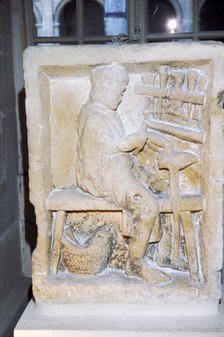 Roman relief of a shoe-maker or repairer from Rheims, France, c1st-2nd century. Artist: Unknown.
