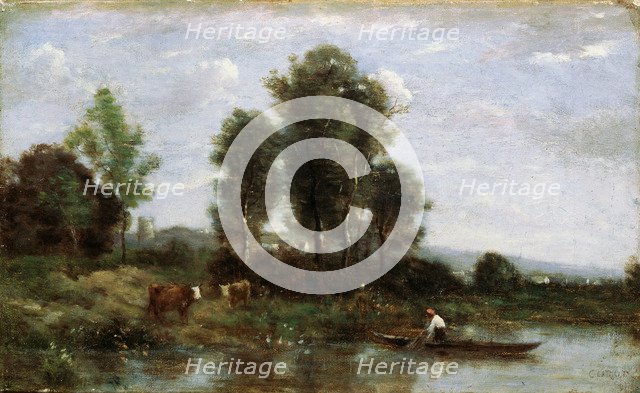 'Landscape with a River', 19th century Artist: Jean-Baptiste-Camille Corot    