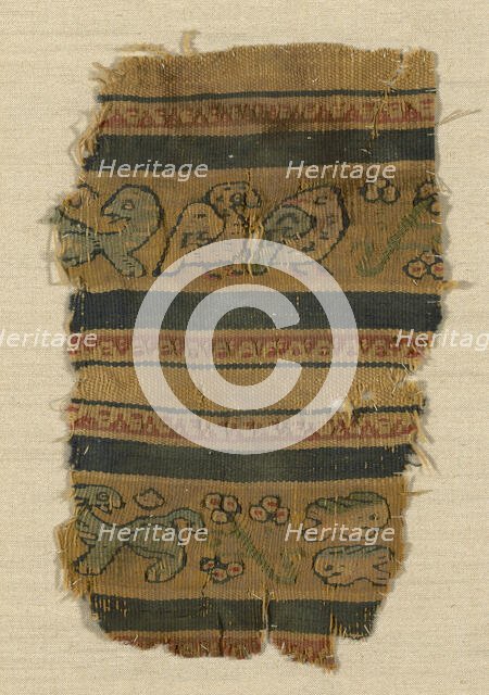 Fragment (Border), Egypt, Roman period (30 B.C.- 641 A.D.), 1st/5th century. Creator: Unknown.