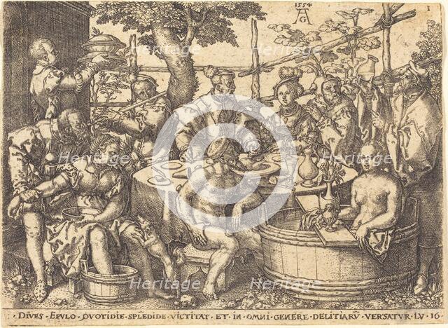 The Rich Man at the Table, 1554. Creator: Heinrich Aldegrever.