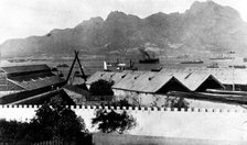 The Spanish-American War: the Spanish Flotilla at anchor off St. Vincent, Cape Verde, 1898. Creator: F. B. Foy.