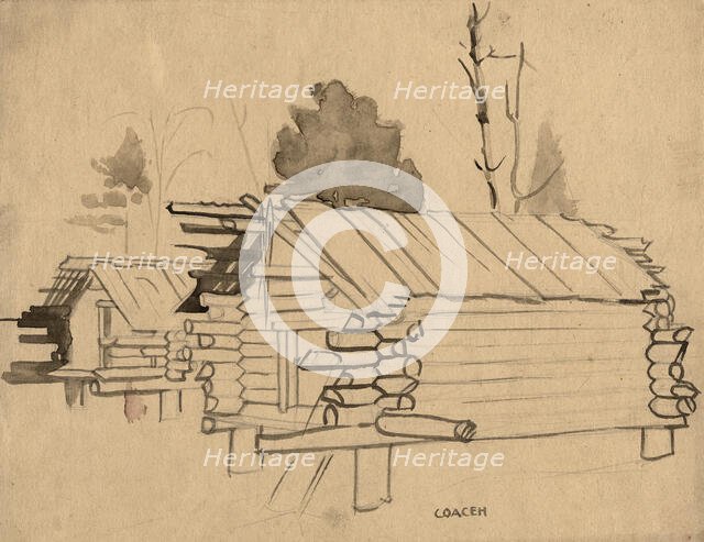 Storehouses, Selkups, 1920. Creator: A. G. Vargin.