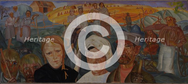 Peasant Land (From the series Visages de Russie), 1917. Artist: Grigoriev, Boris Dmitryevich (1886-1939)