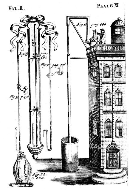 Robert Boyle's experiments with air pumps, 1725. Artist: Unknown