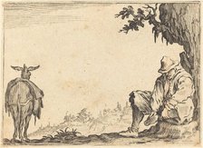 Peasant Removing His Shoe, c. 1622. Creator: Jacques Callot.