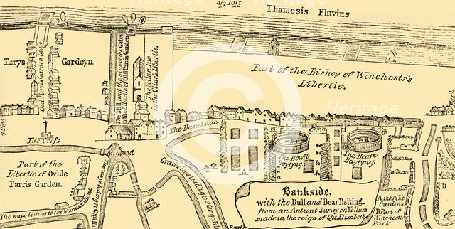 'Plan of Bankside, Early in the Seventeenth Century', (c1878). Creator: Unknown.