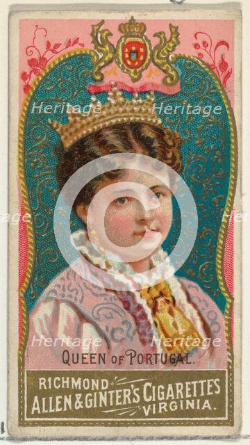 Queen of Portugal, from World's Sovereigns series (N34) for Allen & Ginter Cigarettes, 1889., 1889. Creator: Allen & Ginter.