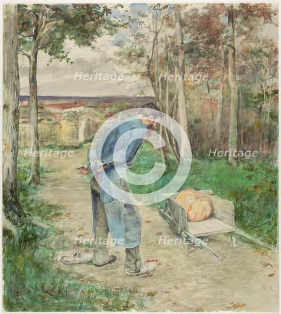 The Acorn and the Pumpkin, 1881. Creator: Jules Bastien-Lepage.