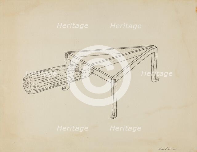 Flat Iron Holder, c. 1939. Creator: Irene Lawson.