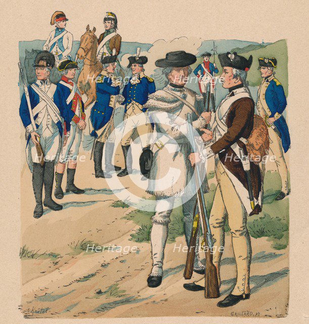 Vereinigte Staaten von Nord-Amerika, 1775-1783. Artist: Claude Ferdinand Gaillard