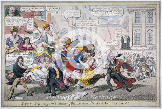 'City Scavengers Cleansing the London Streets of Impurities', 1816.                                  Artist: C Williams