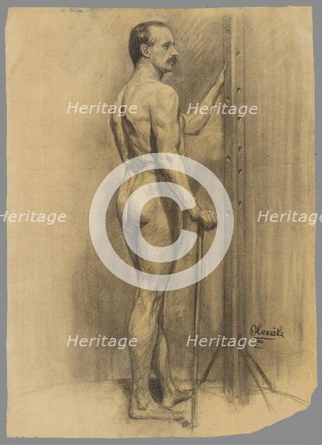 Study of a male nude, 1910-1920. Creator: Emil Alexay-Olexák.