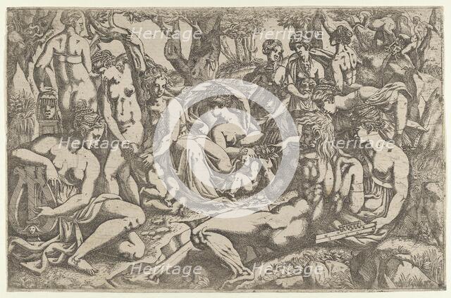 Muses at the Foot of Mount Parnassus, 1540-45. Creator: Antonio Fantuzzi.