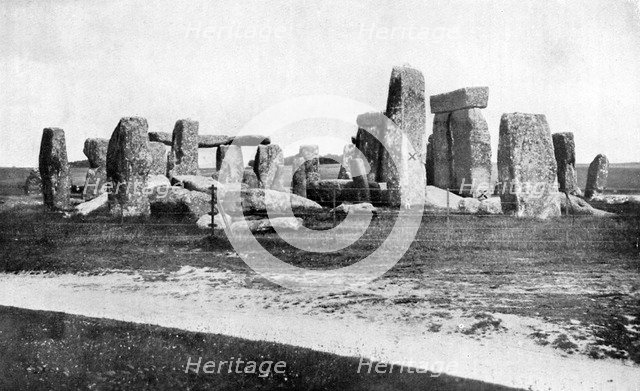 Stonehenge after restoration, c1920. Artist: Unknown
