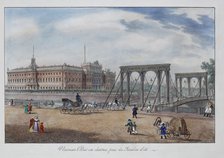 View of the Chain Panteleimonovsky Bridge near the Summer Garden in Saint Petersburg, 1825.