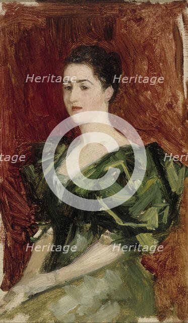 Portrait of Mrs. Dagmar Dippell, compositional sketch, 1895. Creator: Albert Edelfelt.