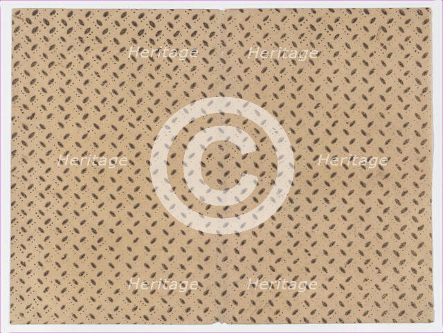 Sheet with overall pattern of dots and dashes, 19th century. Creator: Anon.