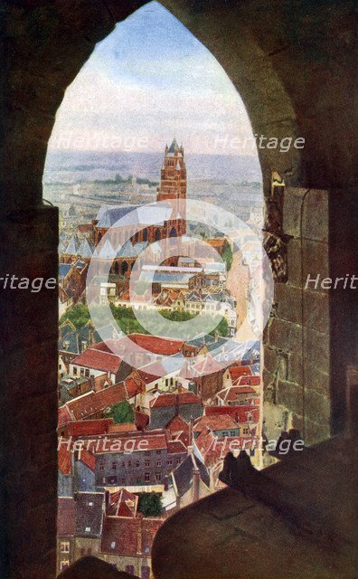 View from the belfry of Bruges, Belgium, c1924. Artist: Unknown